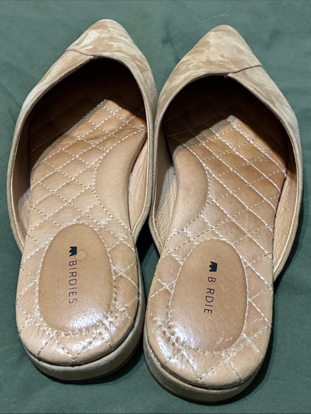 Birdies Camel Suede Pointed Slip-On Mules - Picture 7 of 9